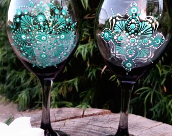 Download Mandala Wine Glasses Etsy