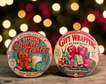Nostalgic Holiday magnets 2.5" Round.
