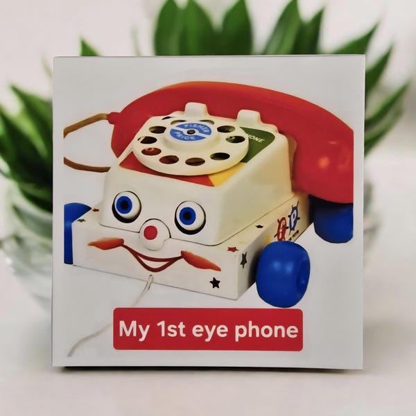 1st Eye phone funny Magnets 2.5 " sq.