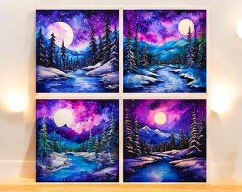 Northern Lights Magnet Set, Aurora Borealis, Gift Giving