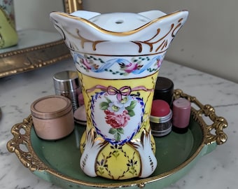 Limoges Hat pin holder. Vintage vanity decor.