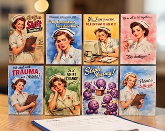 Vintage nurses Magnets,  2.25x3.25", unique gifting, healthcare