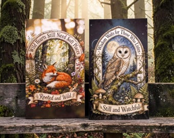 Woodland Fox & Owl Magnets.  2.75x4.5", unique gifting.