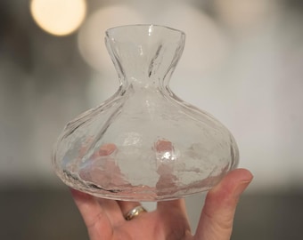 SEA Glasbruk Sweden Blomknyte Kosta Boda vase shaped like a money bag.