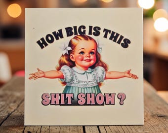 How big is this sh!! show  funny magnets, 2.75" sq.