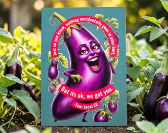 Egg plant funny healthcare Magnets.  2.25x3.25", unique gifting.
