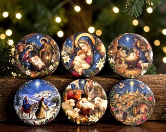 Nativity magnets 2.5" Round.