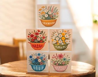 Pyrex and plants magnets 2.75 " sq.