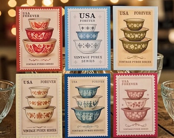Pyrex stamp magnets 2.25x3.25"