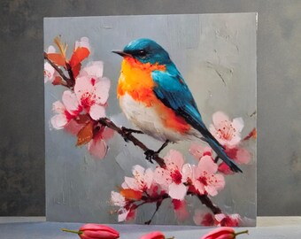 Bird Magnets 2.75 " sq. Blue winged bird.