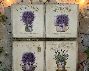 Lavender plants magnets, 3.75 sq.