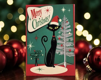 Holiday Atomic kitty  Magnets.  2.25x3.25", unique gifting.