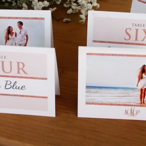 Photo Tent Place Cards Custom Double sided Large 4x3 finished size