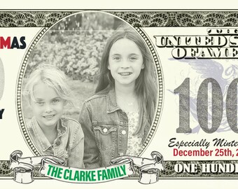 Personalisierte Weihnachten 100 Dollar Stapel von 50
