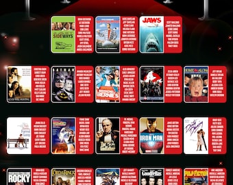 Large Movie Themed Wedding Table Seating Chart Poster 24x36