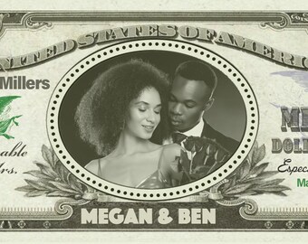 Stack of Million Dollar Couple Personalized Custom Wedding Notes