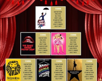 Broadway Theater Show Seating Chart Poster 24x36