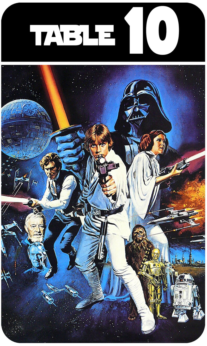 Star Wars Movie Table Numbers Custom Double sided almost any Etsy