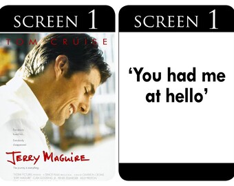 Movie Table Numbers Screen Custom Double sided almost any Movie available