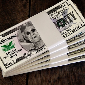 Photo Casino Dollar Play Money - 10 of each 1, 5, 10, 20 dollars