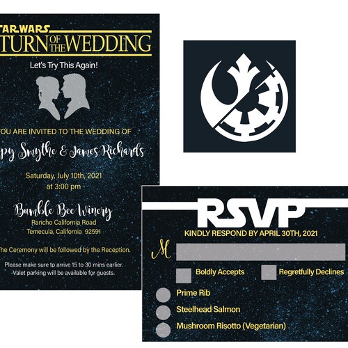 Star Wars Wedding Invitation Etsy