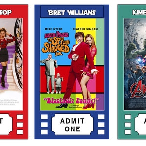 Tarjetas de recepción de boletos de cine personalizadas