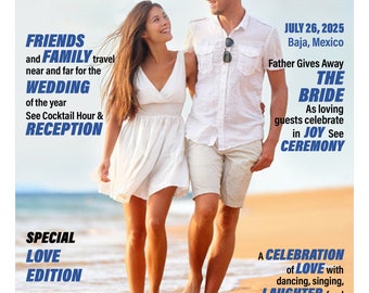 Magazine Photo Wedding Program half size size 8.75 x 5.75