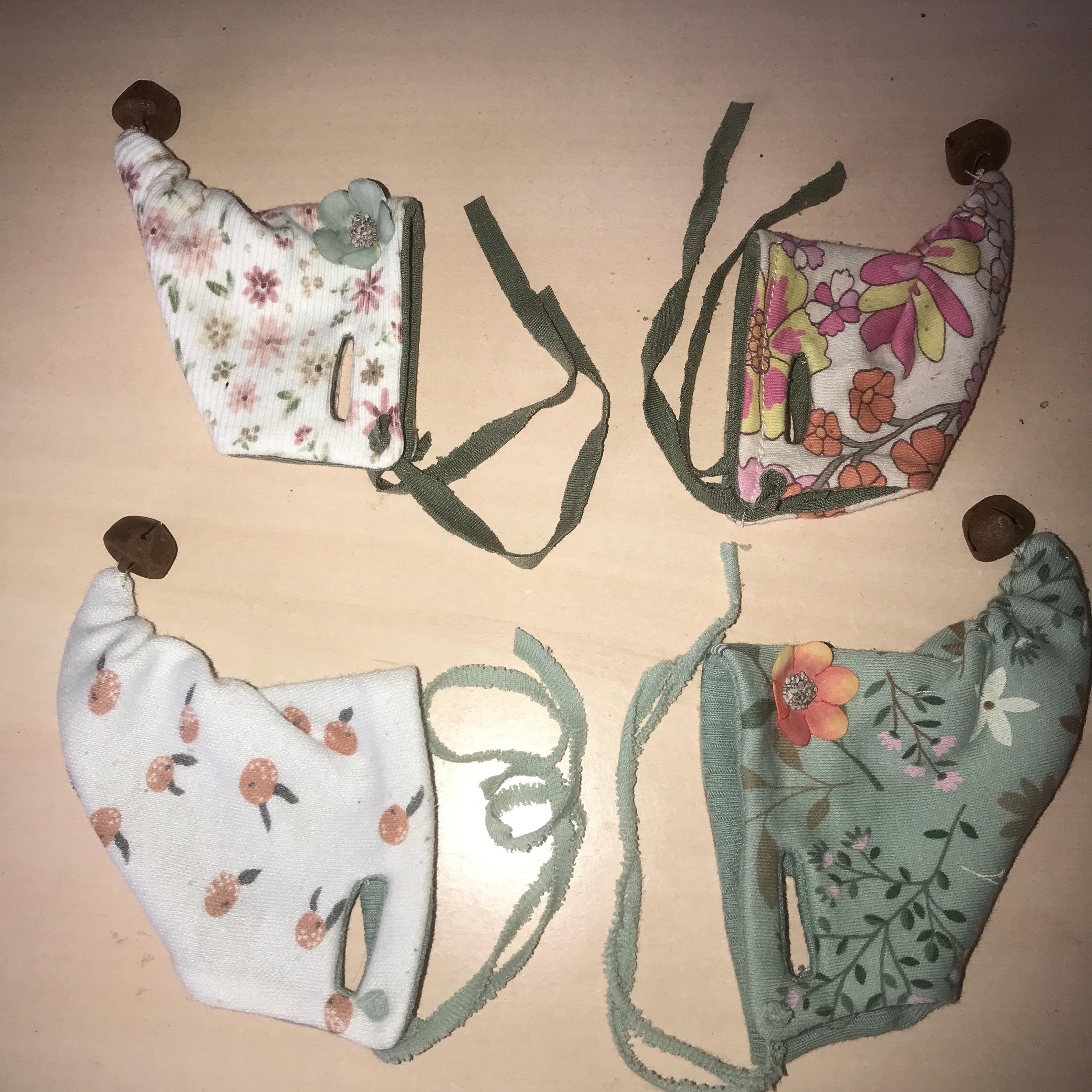 Elf Bonnet, Dungarees & Socks Outfit | OB22 20cm BJD | BJD Clothing Set | Handmade Doll Clothes | OB11, Qbaby Doll Outfit | Fantasy doll