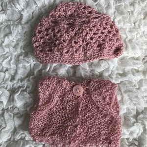 10” BJD knitted top and hat STO doll