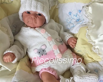 Patrón de tejido para cochecito de bebé de silicona con diseño de ratón recién nacido.