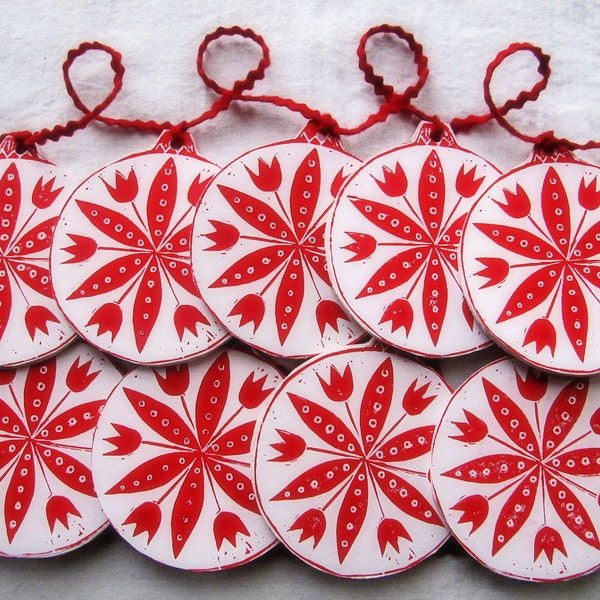 Linocut/Block Print Folk Garland