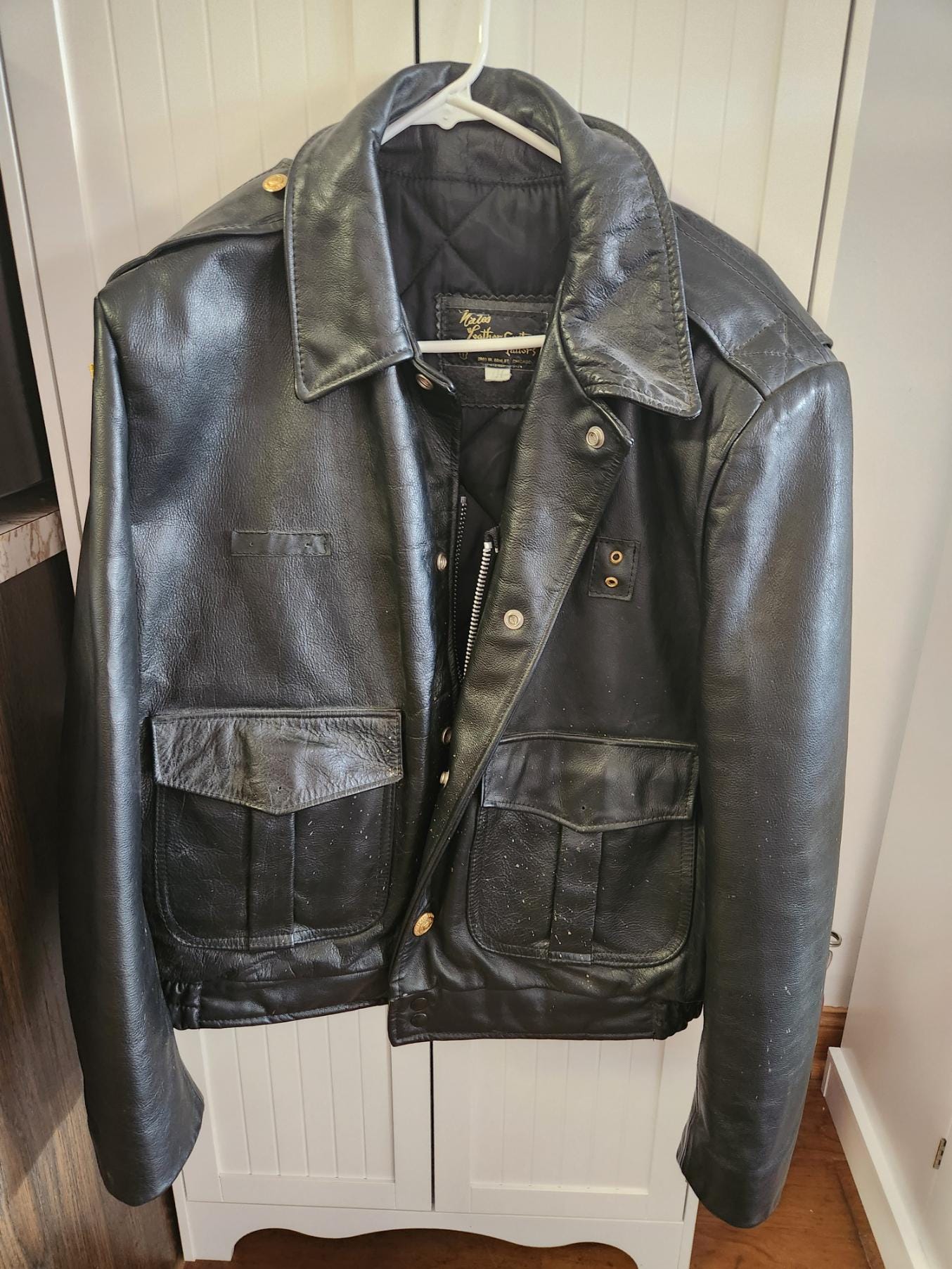 Chicago Police Leather Jacket - Etsy Chicago Police Leather Jacket - Etsy