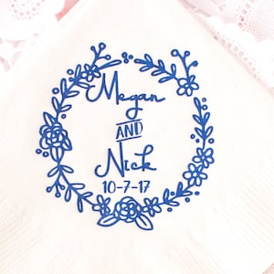 Personalized Napkins, Wedding Favor, Rehearsal Dinner Napkins, Rustic Wedding Napkins, Monogram Napkins, Monogrammed Wedding Napkins