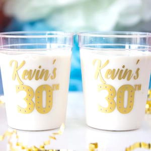 30th Shot Glass, Birthday Shot Glass, Happy 30th, 30th Birthday Favor, Plastic Shot Glass, Personalized Shot Glass, Custom Shot Glass