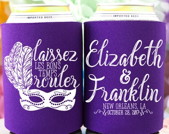 Wedding Can Cooler, New Orleans Wedding Favors, Mardi Gras, Laissez Les Bons Temps Rouler, NOLA Wedding, Cajun Wedding, Louisiana Wedding