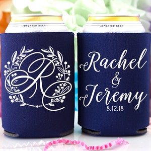 Monogrammed Can Cooler Wedding Favors for Guests Custom Can Cooler Personalized Can Cooler Reception Favors Wedding Can Coolers