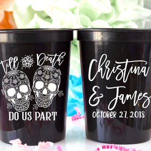 Till Death Do Us Part Wedding Favors for Guests Personalized Wedding Cups Plastic Stadium Cups Printed Party Cups Custom Party Favors
