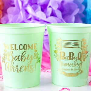 Baby Q Decorations, BBQ Baby Shower, Baby Q Shower, Couples Baby Shower, Custom Cup, Plastic Stadium Cups, Coed Baby Shower, Baby Shower BBQ