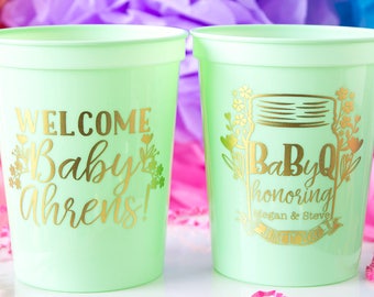 Baby Q Decorations, BBQ Baby Shower, Baby Q Shower, Couples Baby Shower, Custom Cup, Plastic Stadium Cups, Coed Baby Shower, Baby Shower BBQ