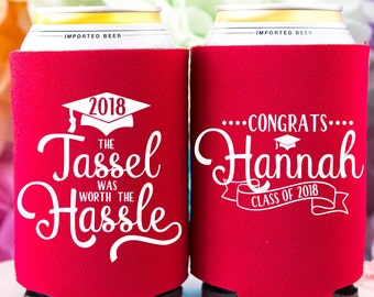 2019 Graduation Party Decorations, Graduate Party Favor, Class of 2019, Personalized Can Cooler, High School Graduation, College Graduation