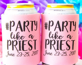 Wedding Favors, Custom Can Coolers, Bachelorette Party, Beverage Insulator, Beer Hugger, Party Gift, Bachelorette Favor, Wedding Gift