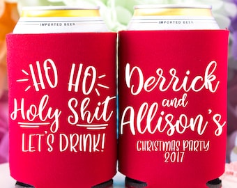 Christmas Can Cooler, Christmas Party Favor, Funny Christmas Gift, Holiday Party Favor, Christmas Gift, Christmas Favor, Funny Party Favor
