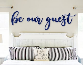 Several sizes available Guest room Farmhouse style chunky framed sign handmade Be our guest Sign