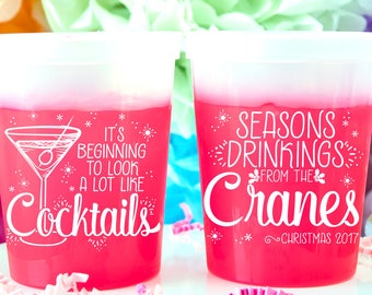 Copas de Navidad, Decoración de Navidad, Cócteles de Navidad, Cena de Navidad, Mesa de Navidad, Tazas de Boda, Tazas de Cambio de Color, Tazas de Humor, Taza de Diversión