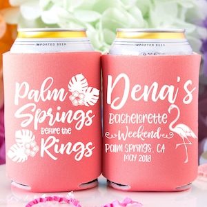 Palm Springs Bachelorette Can Cooler - Hen Party Decor - Custom Wedding Cooler - Girls Weekend Drink Sleeve - Bachelorette Party Favor