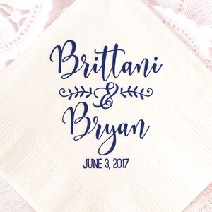 Monogrammed Napkins, Wedding Napkins, Beverage Napkins, Party Napkins, Bar Napkins, Wedding Favors, Custom Napkins, Anniversary Napkins