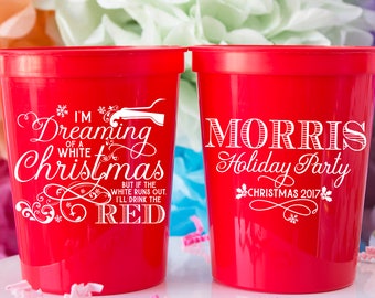Christmas Cups, Holiday Party Cups, Christmas Party Favors, Plastic Christmas Cups, Personalized Cups, Stadium Cups, Annual Holiday Party