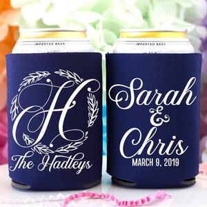 Personalized Can Cooler Wedding Favors for Guests Monogrammed Wedding Favors Unique Wedding Gifts Beer Cooler Favors for Wedding Reception
