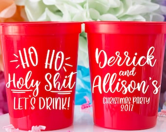Funny Christmas Cups, Christmas Party Cups, Ugly Sweater Party, Personalized Cups, Custom Cups, Holiday Party Cups, Christmas Party Favor
