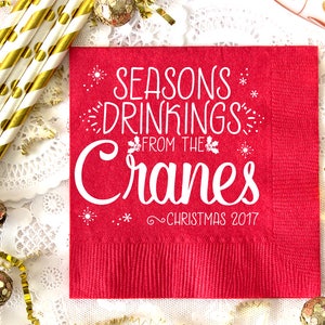 Christmas Napkins, Christmas Party, Cocktail Napkins, Holiday Decor, Personalized Napkins, Wedding Napkins, Drink Napkins, Paper Napkins